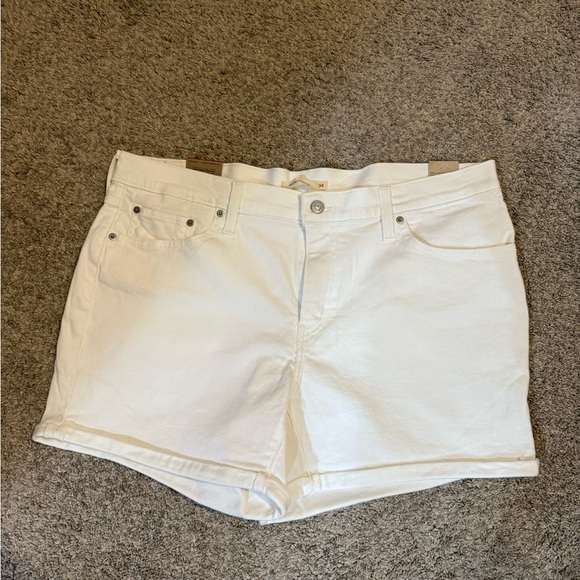 Levi's White Jean Shorts Distressed Cut-Off Style - Picture 1 of 4